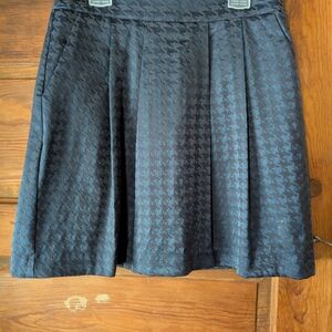 Halogen Black Pleated A-line Mini Skirt Work